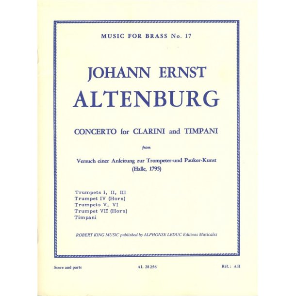 Altenburg King Concerto Clarini & Timpani 7 Trumpets Mfb017 Sc/Pts