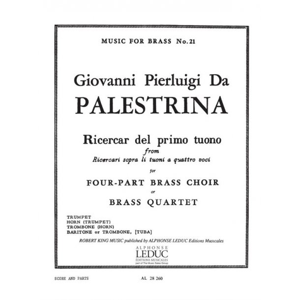 Giovanni Pierluigi da Palestrina: Ricercar del primo tuono (Quartet-Brass)