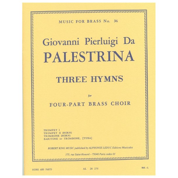 Giovanni Pierluigi da Palestrina: 3 Hymnes (Quartet-Brass)