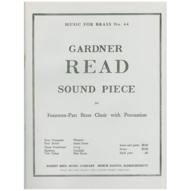 Gardner Read: Sound Piece (Ensemble-Brass 8 or more)