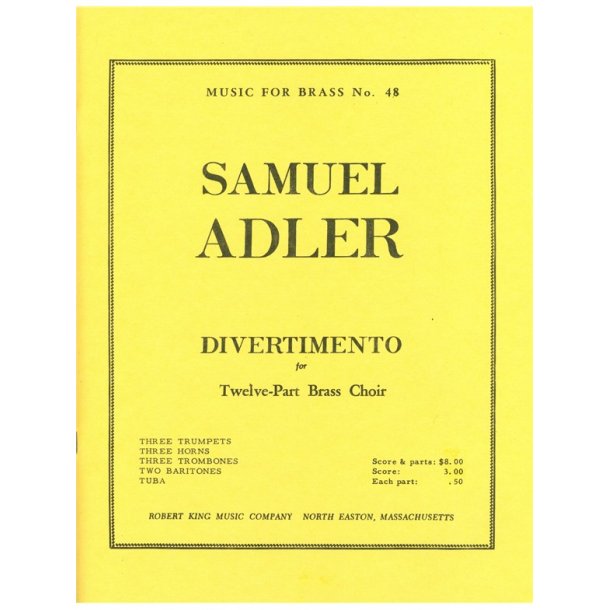 Samuel Adler: Divertimento (Ensemble-Brass 8 or more)