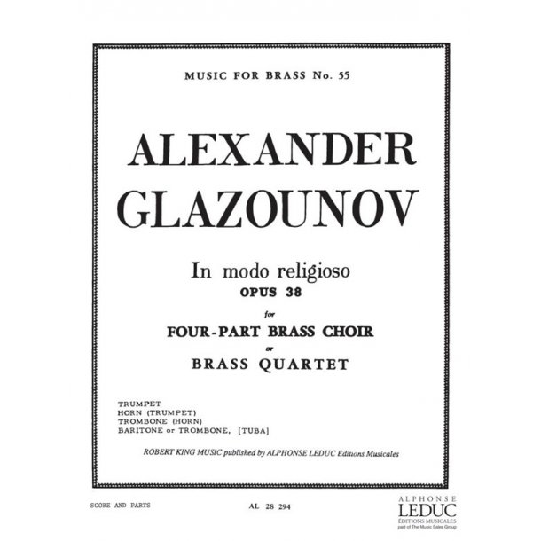 Alexandre Glazounov: In Modo religoso Op.38 (Quartet-Brass)