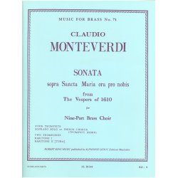 Monteverdi King Sonata Sopra Sancta Maria Brass Ensemble & Vces Sc/Pts