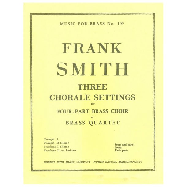 Franck Smith: 3 Chorale Settings (Quartet-Brass)