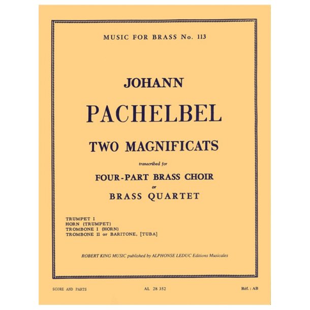 Johann Pachelbel: 2 Magnificats (Quartet-Brass)