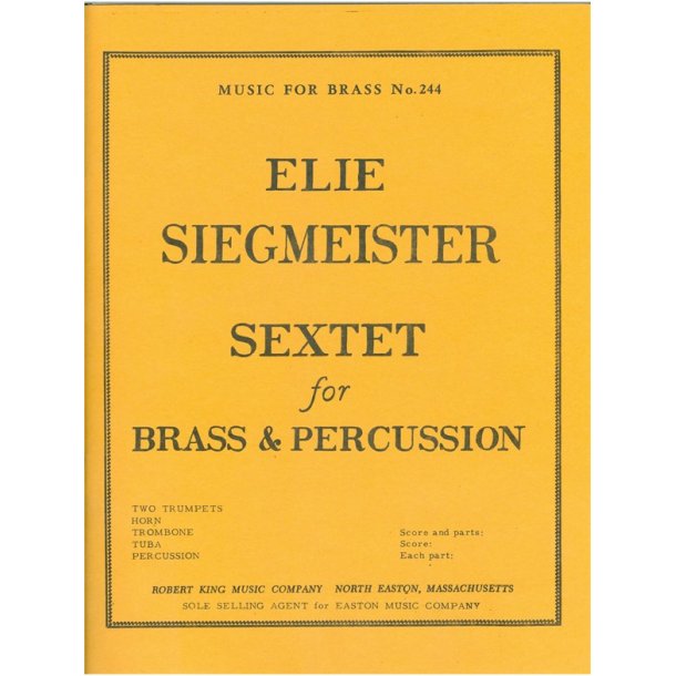 Elie Siegmeister: Sextet for Brass & Percussion (Sextet-Brass)