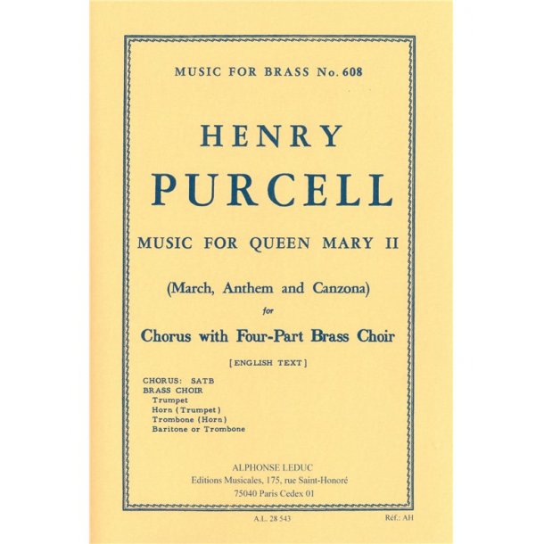 Henry Purcell: Funeral Music for Queen Mary (Choral-Mixed accompanied)