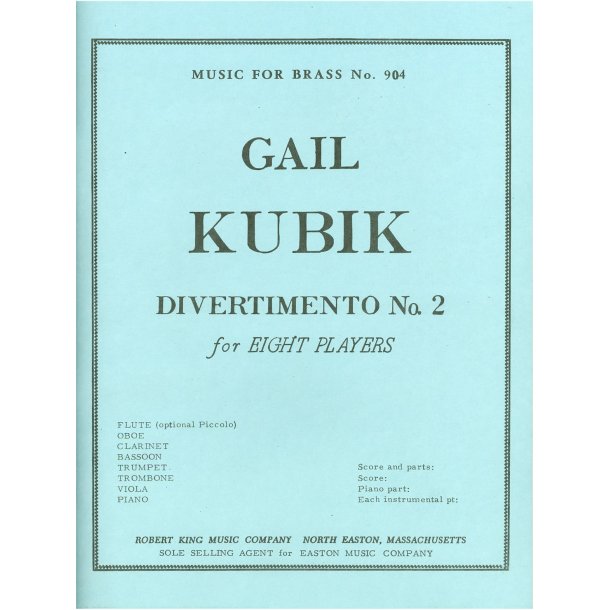 Gail Kubik: Divertimento No.2 (Ensemble-Mixed 8 or more)