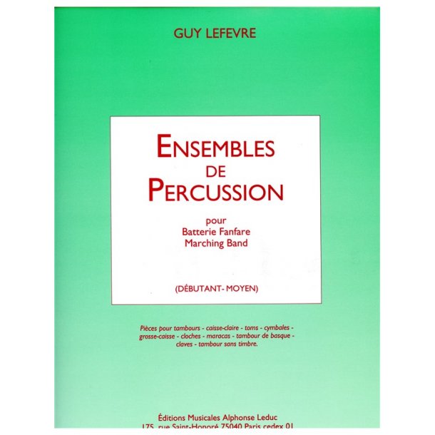 Lefevre Ensembles De Percussion Fanfare Marching Band Deb Perc Bk
