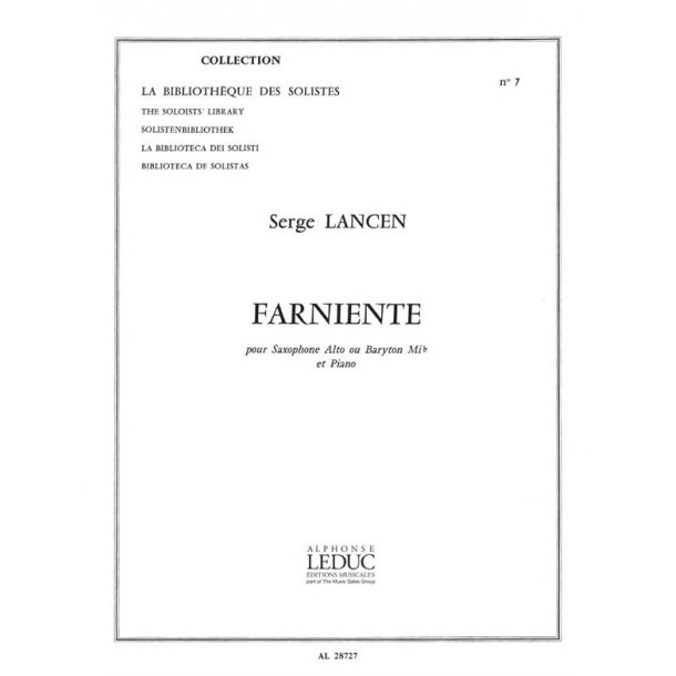 Serge Lancen: Farniente (Saxophone-Alto & Piano)