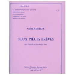 Ameller 2 Pieces Breves Lm076 Cello Or Double Bass &amp; Piano Book
