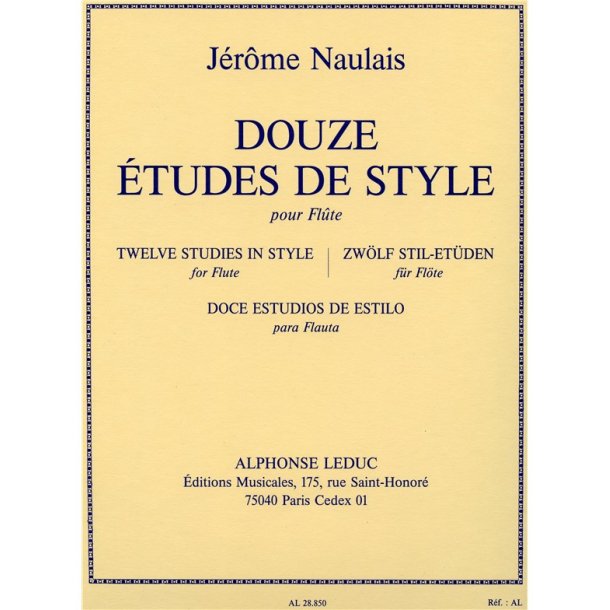 J&eacute;r&ocirc;me Naulais: 12 Etudes de Style (Flute solo)