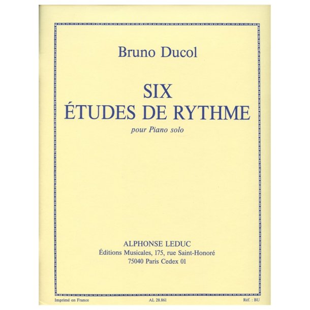 Bruno Ducol: 6 Etudes de Rythme (Piano solo)