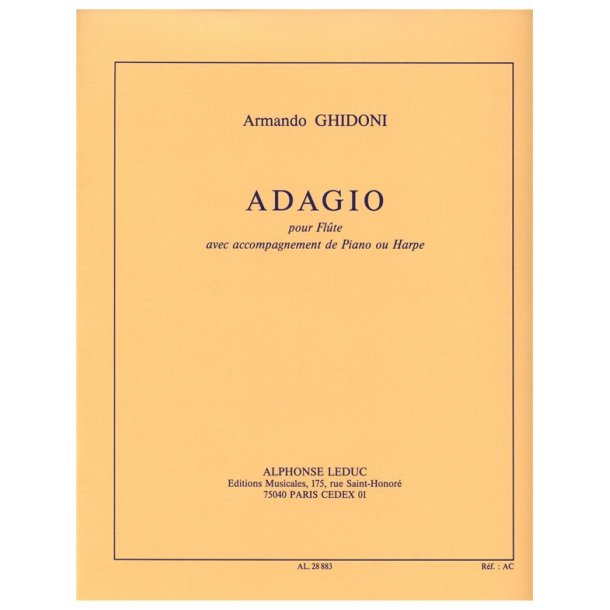 Ghidoni Armando Adagio Flute &amp; Piano Or Harp Book