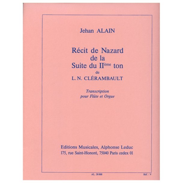 Louis Nicolas Cl&eacute;rambault: R&eacute;&ccedil;it de Nazard (Flute & Organ)