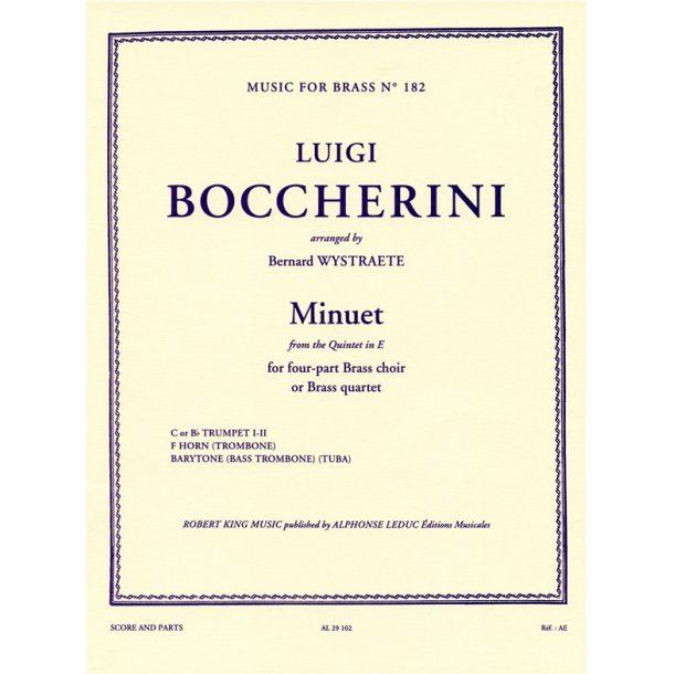 Boccherini Luigi Wystraete Minuet Brass Quartet Score/Parts Mfb182