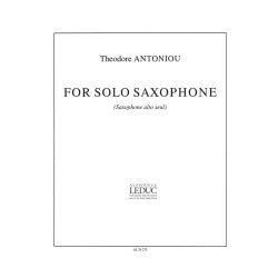 Theodore Antoniou: For Solo Saxophone (Saxophone solo)