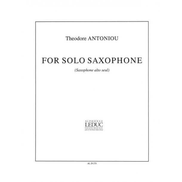 Theodore Antoniou: For Solo Saxophone (Saxophone solo)