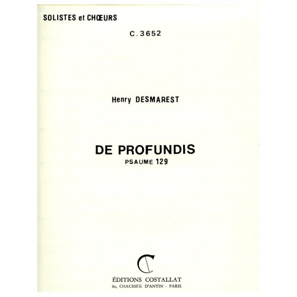Henri Desmarets: De Profundis (Choral-Mixed accompanied)
