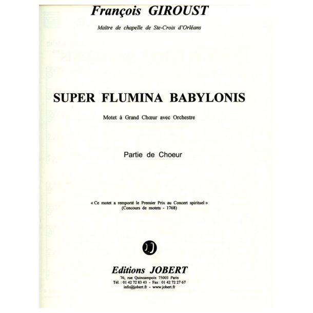 Giroust Prim Super Flumina Babylonis Soli Satbb &amp; Orchestra Parts