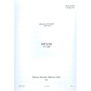 Antonio Lucio Vivaldi: Messe RV586 (Choral-Mixed accompanied)