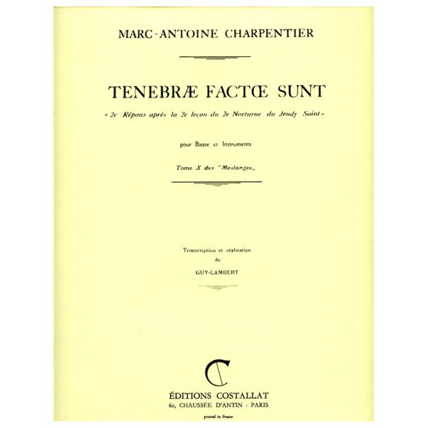 Marc-Antoine Charpentier: Tenebr&aelig; fact&aelig; sunt (bar) (Voice & Orchestra)