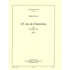 Gieco Enzo 42 Rue De Charenton Saxophone & Piano Book