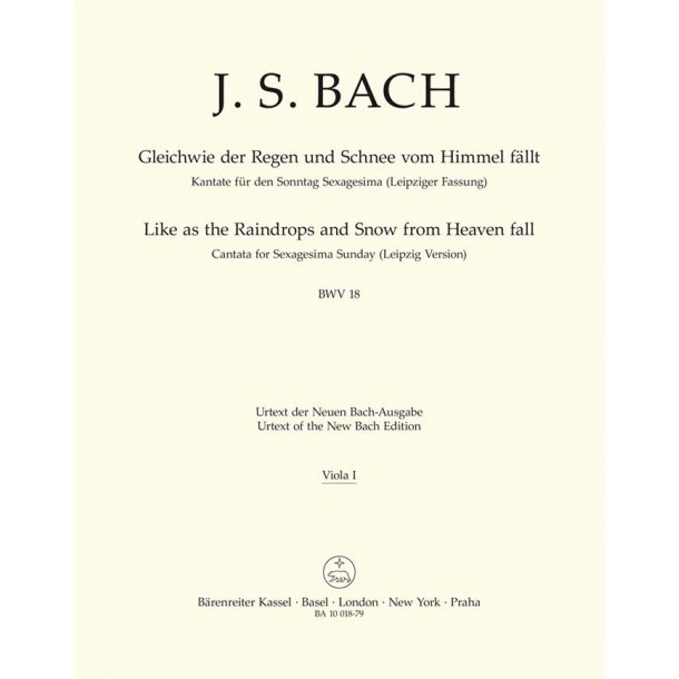 Like as the Raindrops and Snow from Heaven fall - Bach, Johann Sebastian