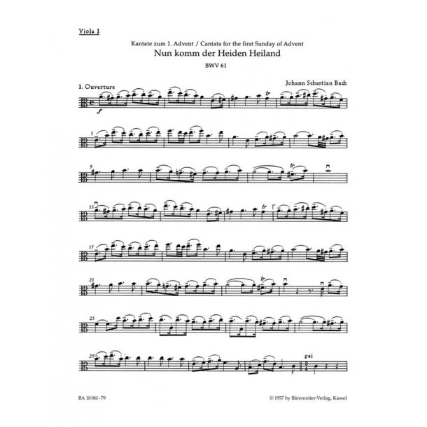 Nun komm, der Heiden Heiland - Bach, Johann Sebastian