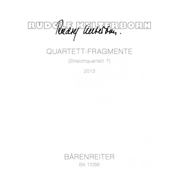 Quartet Fragments (String Quartet 7) - Kelterborn, Rudolf