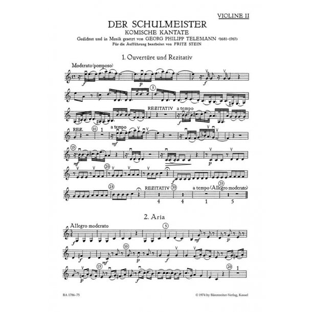 Der Schulmeister - Telemann, Georg Philipp