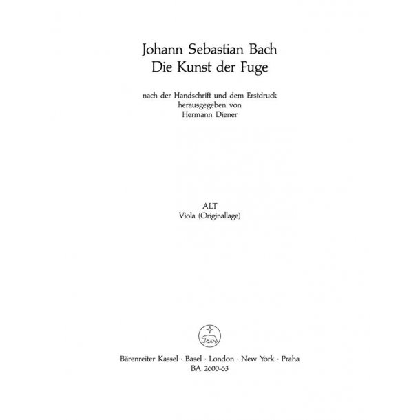 The Art of Fugue - Bach, Johann Sebastian