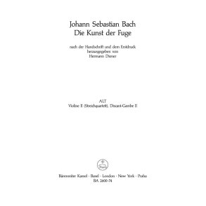 The Art of Fugue - Bach, Johann Sebastian