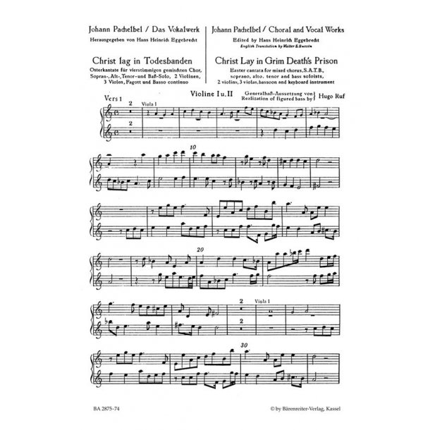 Christ lay in grim death's prison - Pachelbel, Johann