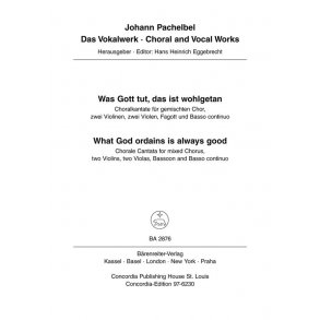 Was Gott tut, das ist wohlgetan (What God ordains is always good) - Pachelbel, Johann