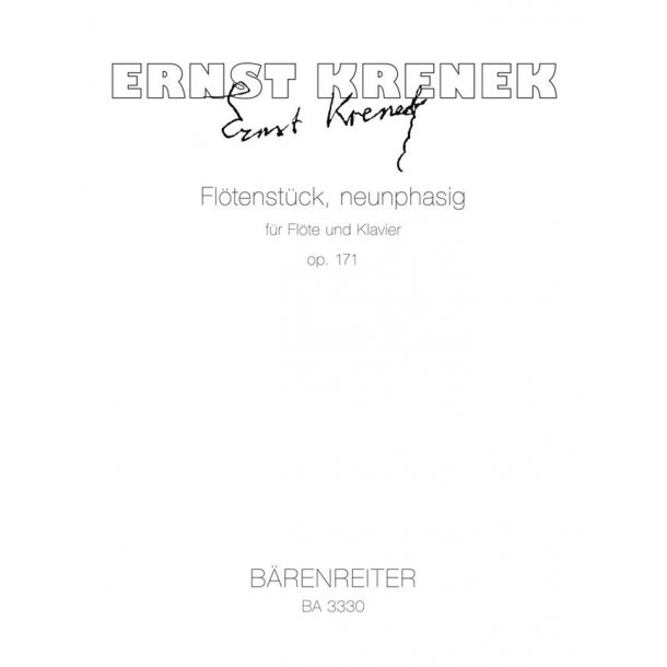 Flute Piece, in nine phases - Krenek, Ernst