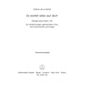 Es wartet alles auf dich - Motte, Diether de la