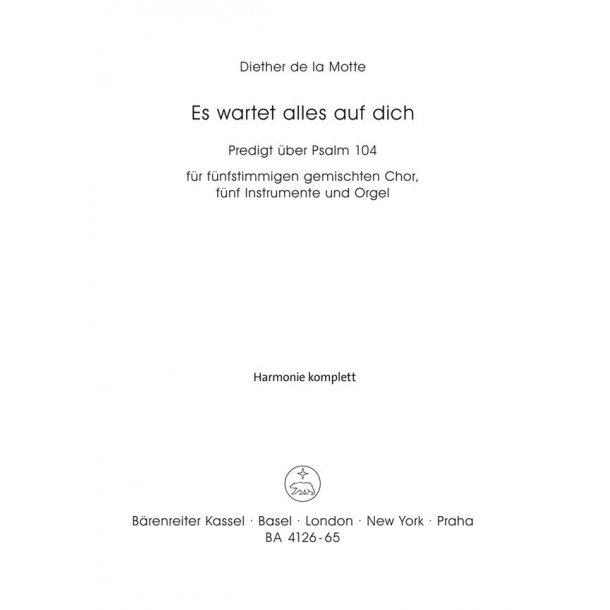 Es wartet alles auf dich - Motte, Diether de la