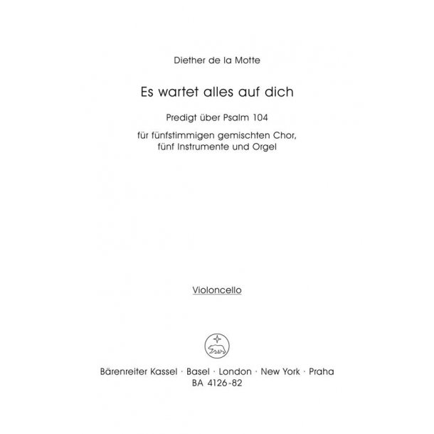 Es wartet alles auf dich - Motte, Diether de la