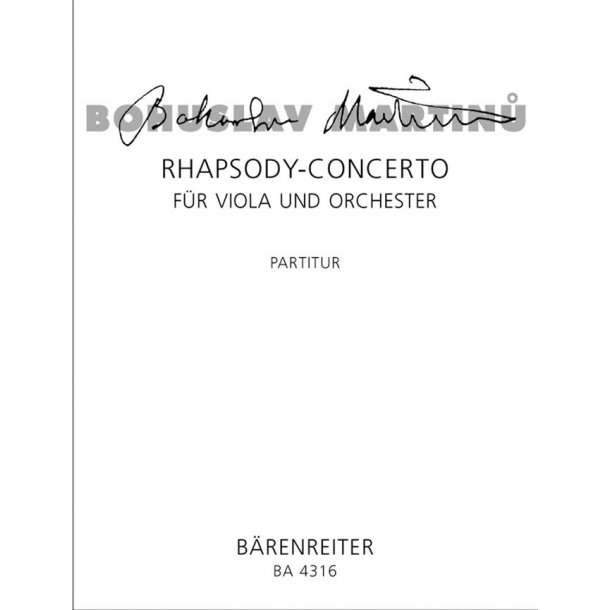Rhapsody-Concerto - Martinu, Bohuslav