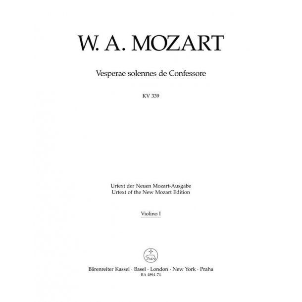 Vesperae solennes de Confessore - Mozart, Wolfgang Amadeus