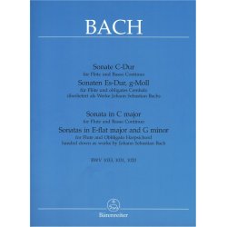 Sonata in C major for Flute and Basso Continuo / Sonatas in E-flat major and G minor for Flute and Obbligato Harpsichord - Bach, Johann Sebastian