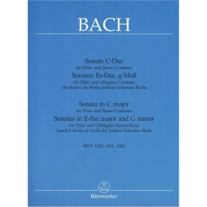 Sonata in C major for Flute and Basso Continuo / Sonatas in E-flat major and G minor for Flute and Obbligato Harpsichord - Bach, Johann Sebastian