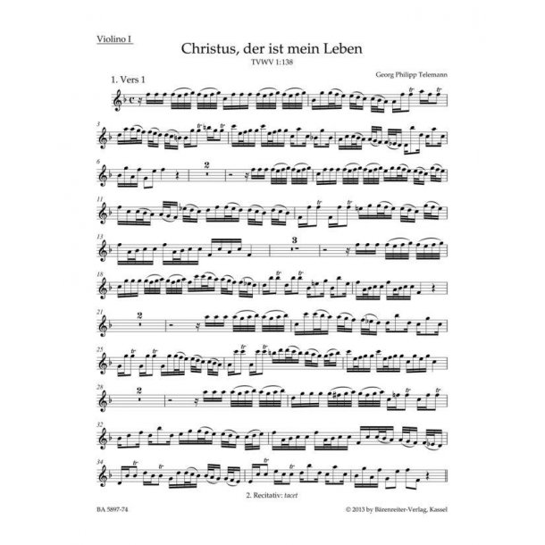 Christus, der ist mein Leben - Telemann, Georg Philipp