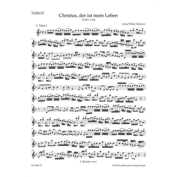 Christus, der ist mein Leben - Telemann, Georg Philipp