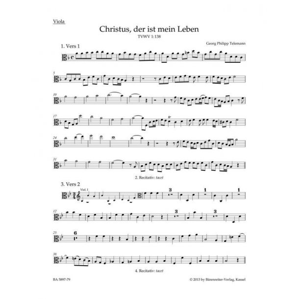 Christus, der ist mein Leben - Telemann, Georg Philipp