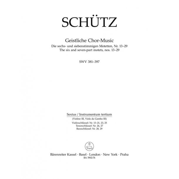 Geistliche Chor-Music - Sch&uuml;tz, Heinrich