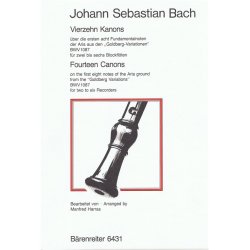 14 zwei- bis sechsstimmige Kanons &uuml;ber einen Bass der Aria aus den "Goldberg-Variationen" und zwei weiteren Kanons - Bach, Johann Sebastian