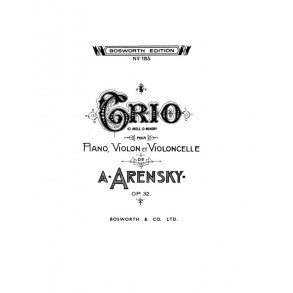 Anton Arensky: Piano Trio No.1 In D Minor Op.32 (Score/Parts)