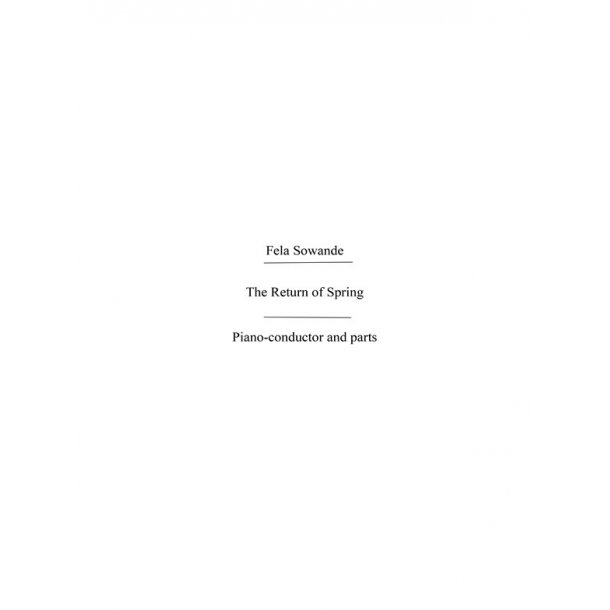 Sowande, F The Return Of Spring Orch Pf Sc/Pts